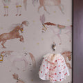 Circus Horses, Soft Pink Mural Wallpaper - room preview 02