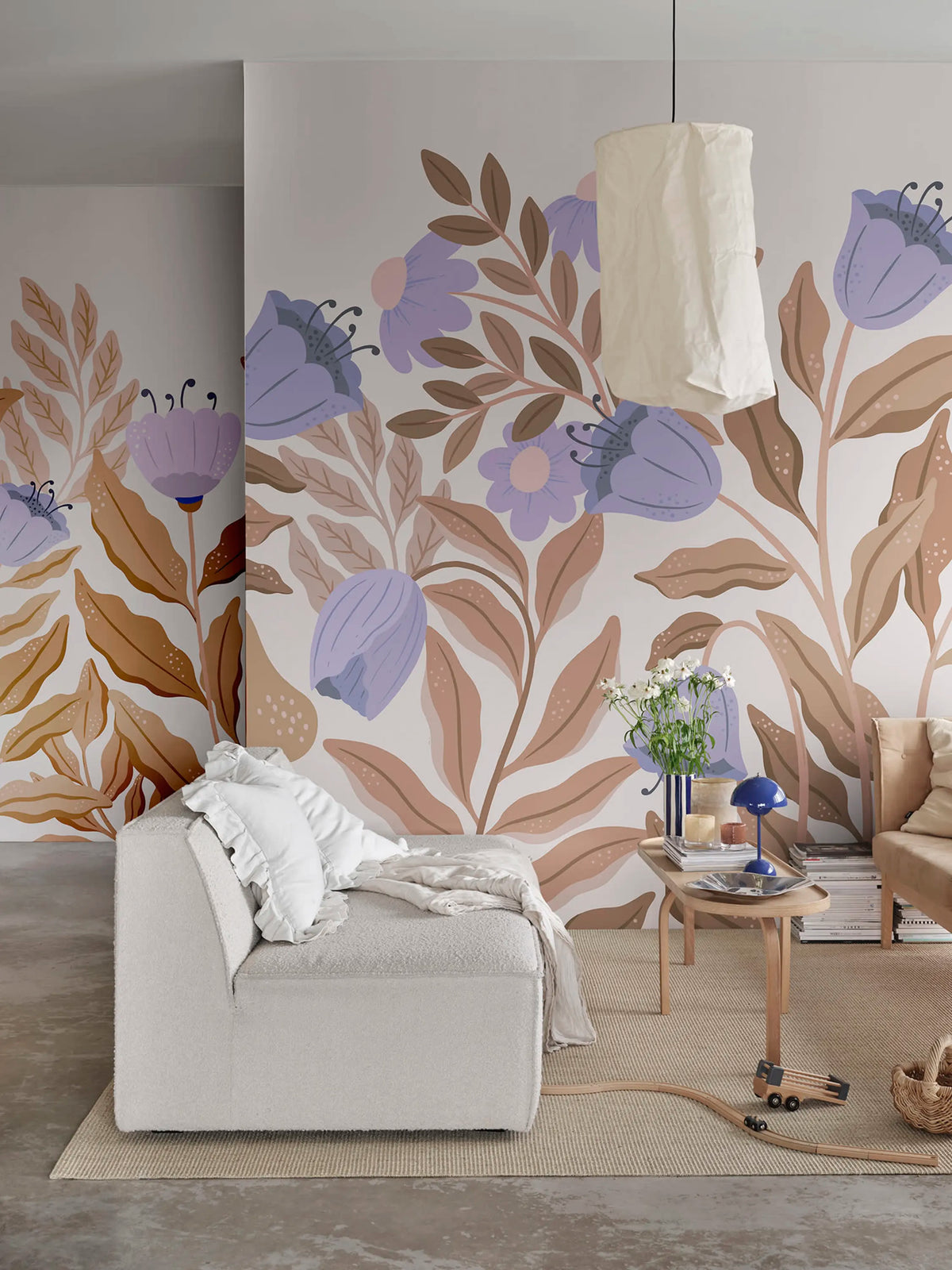 Big Blossom, Lilac Mural Wallpaper - room preview 02