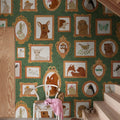 Pet Frames, Dark Green Mural Wallpaper - room preview 02