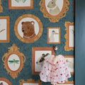 Pet Frames, Dark Blue Mural Wallpaper - room preview 02