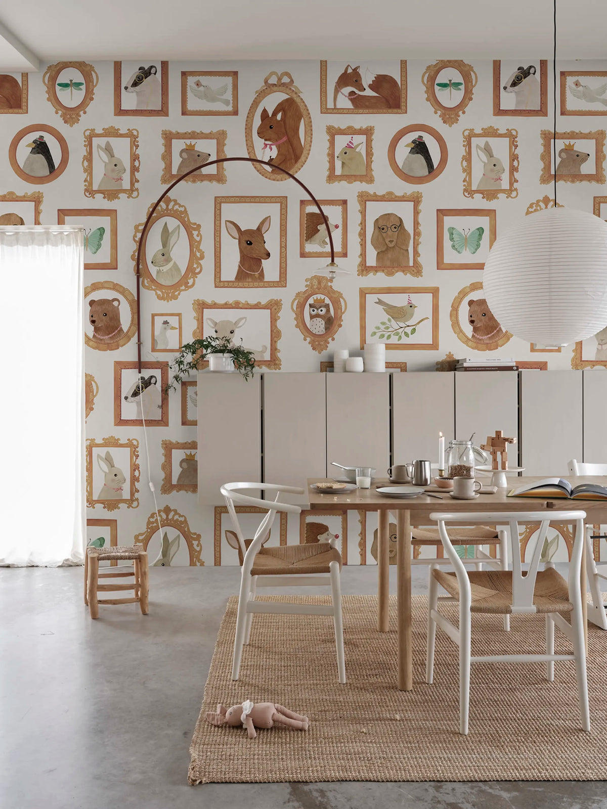 Pet Frames, Beige Mural Wallpaper - room preview 02