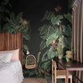 Wildlife Stroll, Black Mural Wallpaper - room preview 02