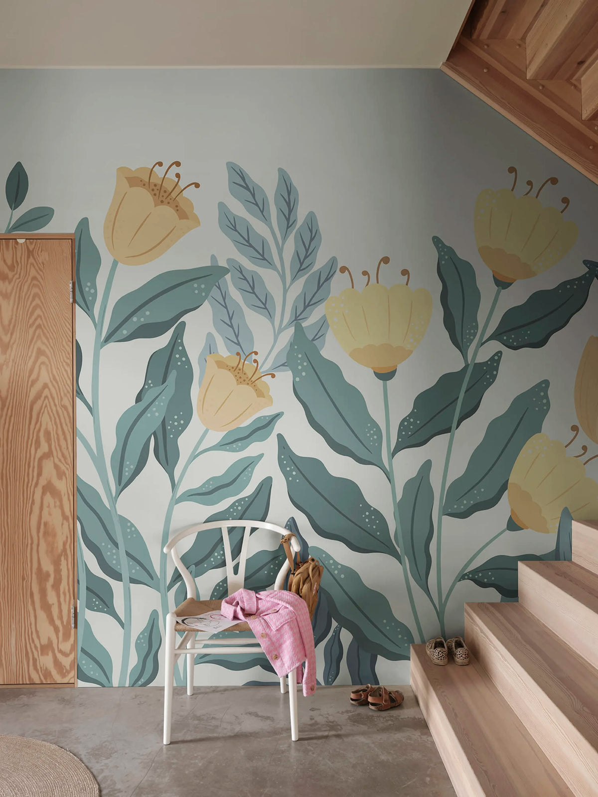 Big Blossom, Yellow Mural Wallpaper - room preview 02