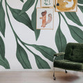 Giant Leaves, Green Mural Wallpaper - room preview 02