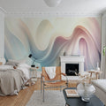 Soft Waves, Pastel Mural Wallpaper - room preview 02