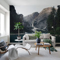 The Valley, Gray Mural Wallpaper - room preview 02