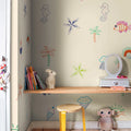 Summer Lo-Fi, Beige Mural Wallpaper - room preview 02