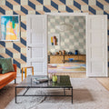 Filled Optic, Blue & Pink Mural Wallpaper - room preview 02