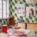 Filled Optic, Green Mural Wallpaper - room preview 02