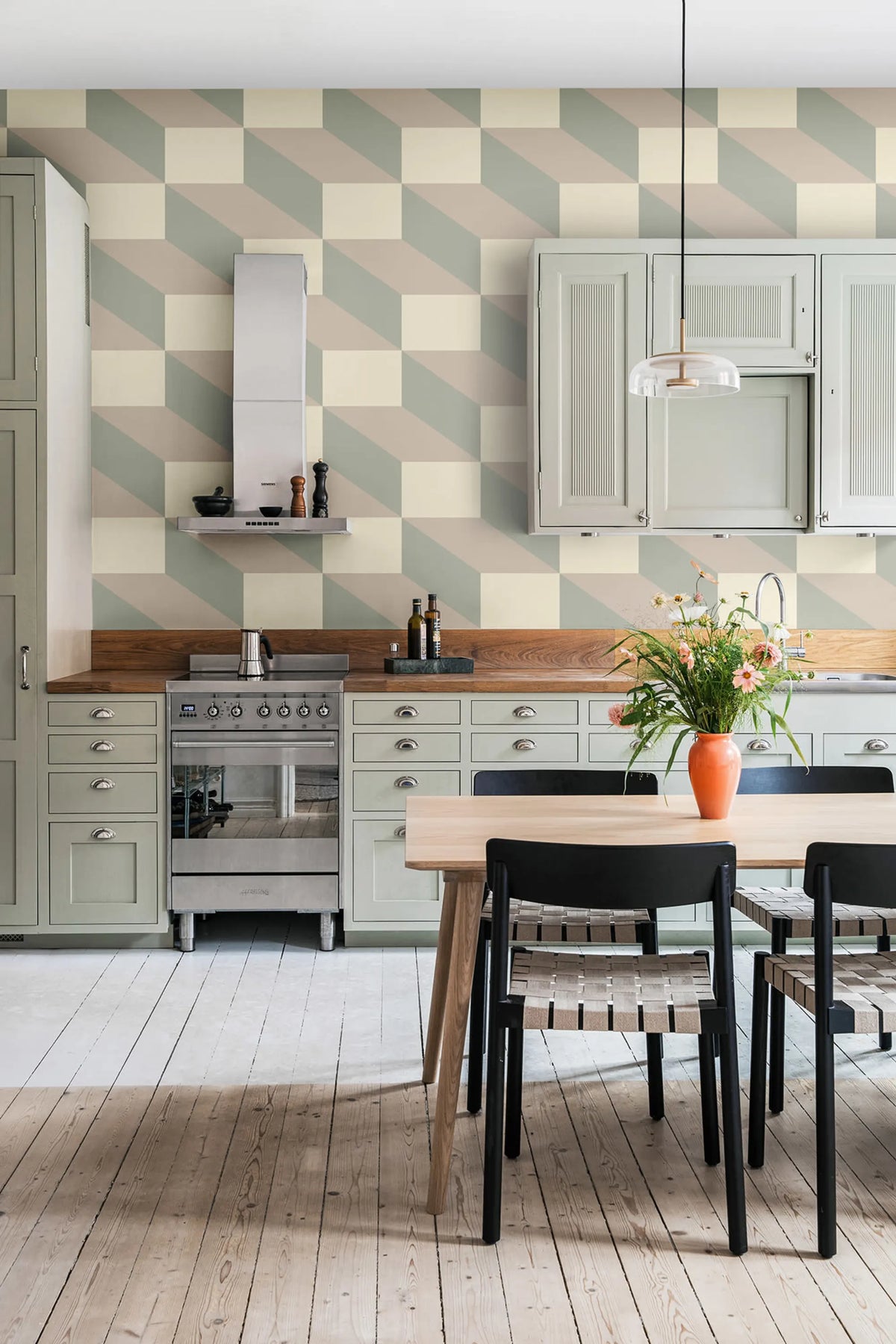 Filled Optic, Beige Mural Wallpaper - room preview 02