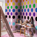 Big Dots, Happy Pink Mural Wallpaper - room preview 02