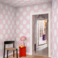 Big Dots, Pink Mural Wallpaper - room preview 02