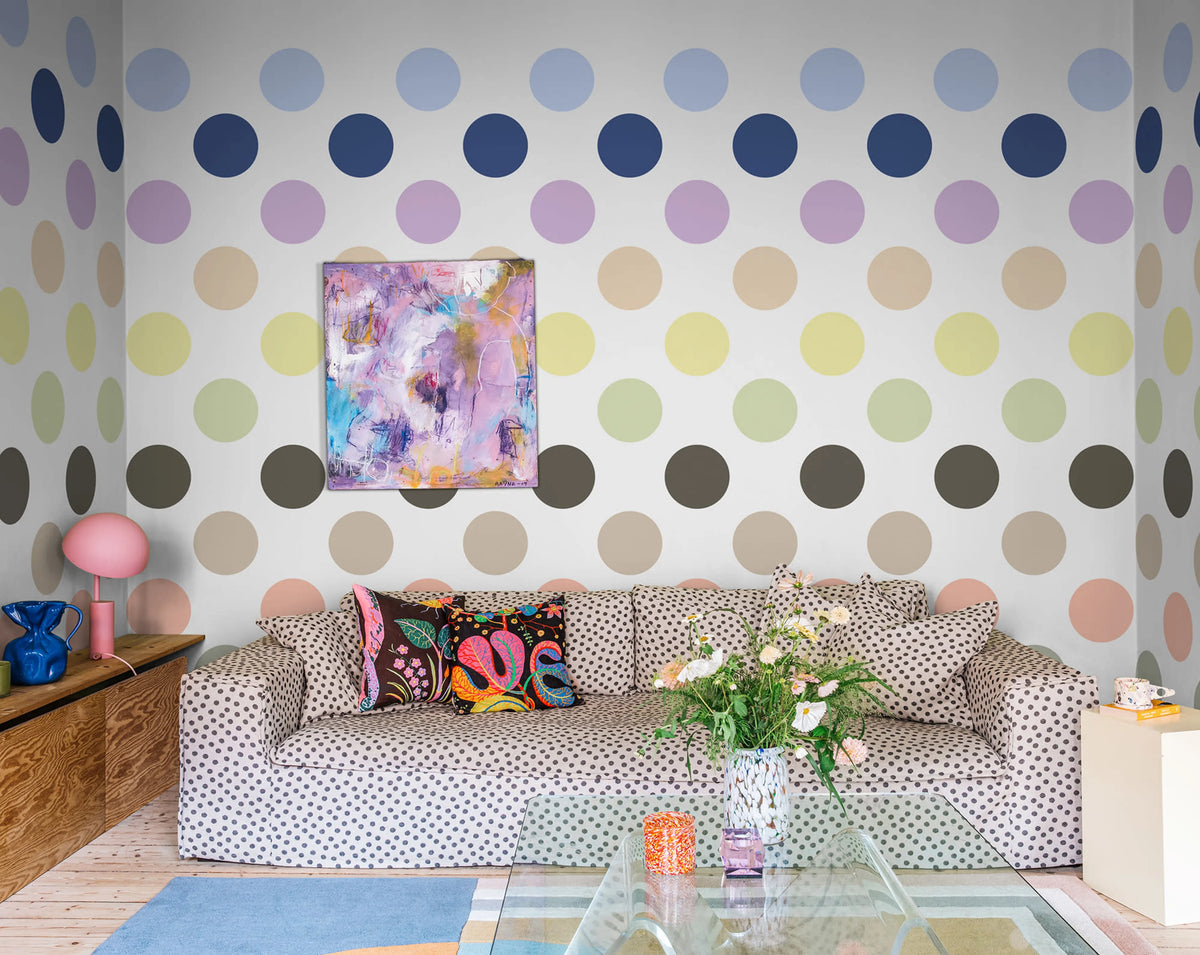 Big Dots, Pastel Mural Wallpaper - room preview 02