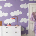 Cloudy, Lilac Mural Wallpaper - room preview 02