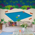 Florida, Blue Mural Wallpaper - room preview 02