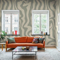 Dizzy, Gray Mural Wallpaper - room preview 02