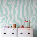 Dizzy, Turquoise Mural Wallpaper - room preview 02