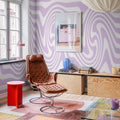 Happy Wobbly, Lilac Mural Wallpaper - room preview 02