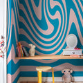 Happy Wobbly, Pink & Lilac Mural Wallpaper - room preview 02