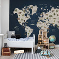 Animal World, Midnight Mural Wallpaper - room preview 02