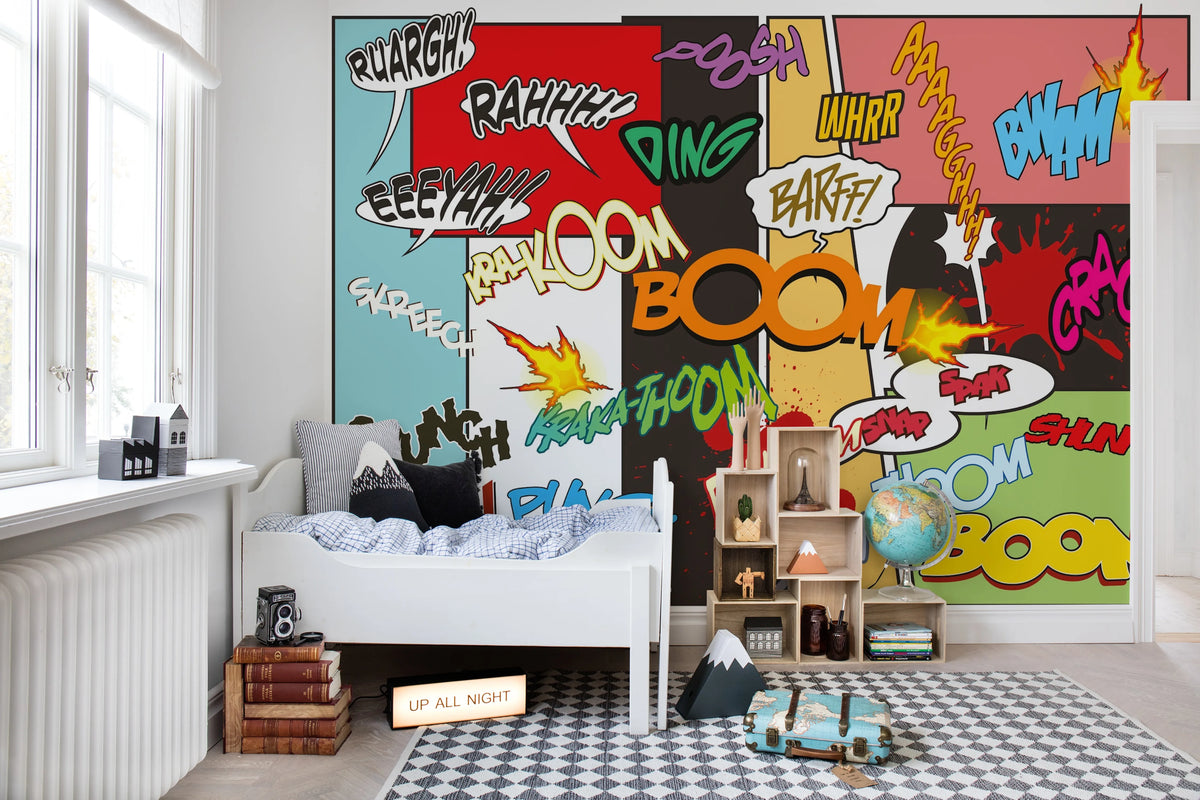 Comics, Rainbow Mural Wallpaper - room preview 02