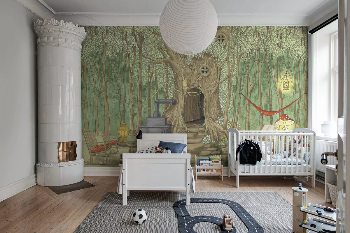 Fairy Tale, Forest Green Mural Wallpaper - room preview 02
