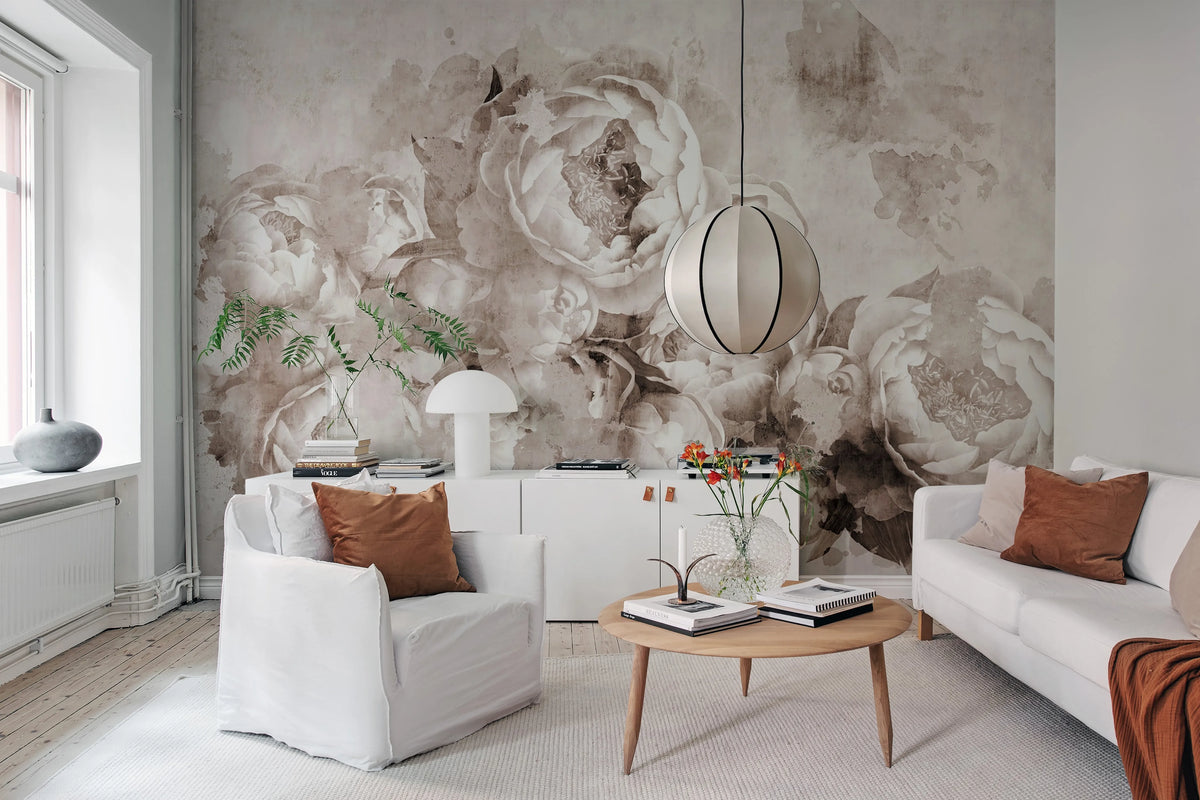 Peony Garden, Vintage Mural Wallpaper - room preview 02