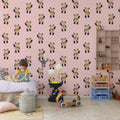 Hello Bear, Baby Pink Mural Wallpaper - room preview 02