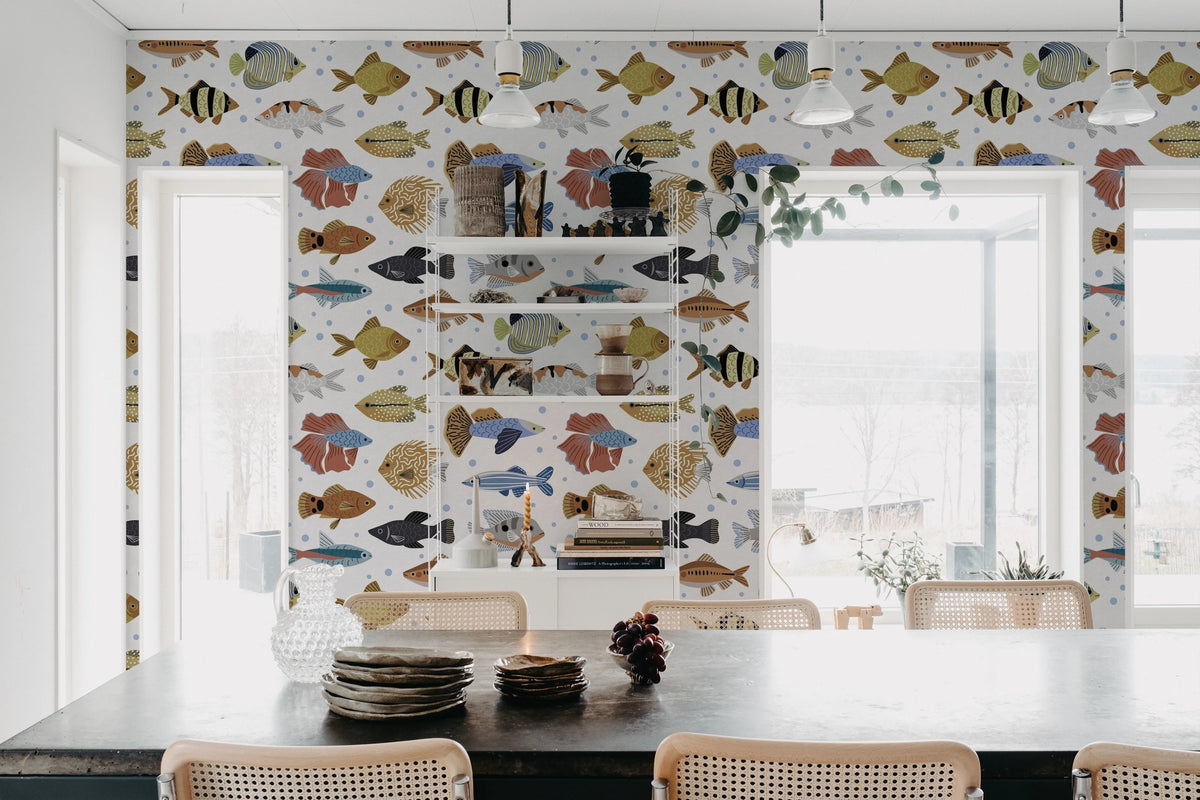 Fish Shoal, Sand Mural Wallpaper - room preview 02