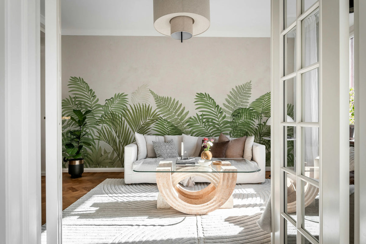 Tropical Serenity, Green Mural Wallpaper - room preview 02