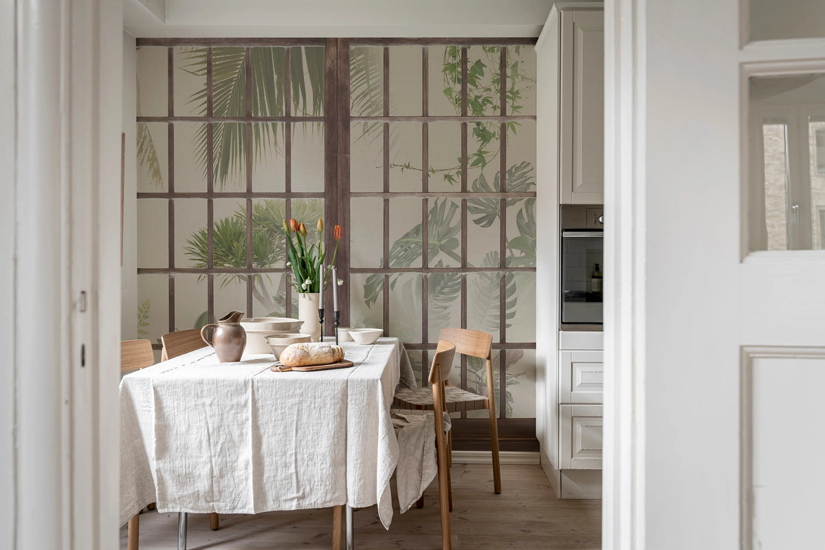 Window View, Beige Mural Wallpaper - room preview 02