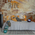Street Race, Vintage Mural Wallpaper - room preview 02