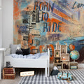 Street Race, Blue Mural Wallpaper - room preview 02