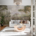 Fountain Garden, Green Mural Wallpaper - room preview 02