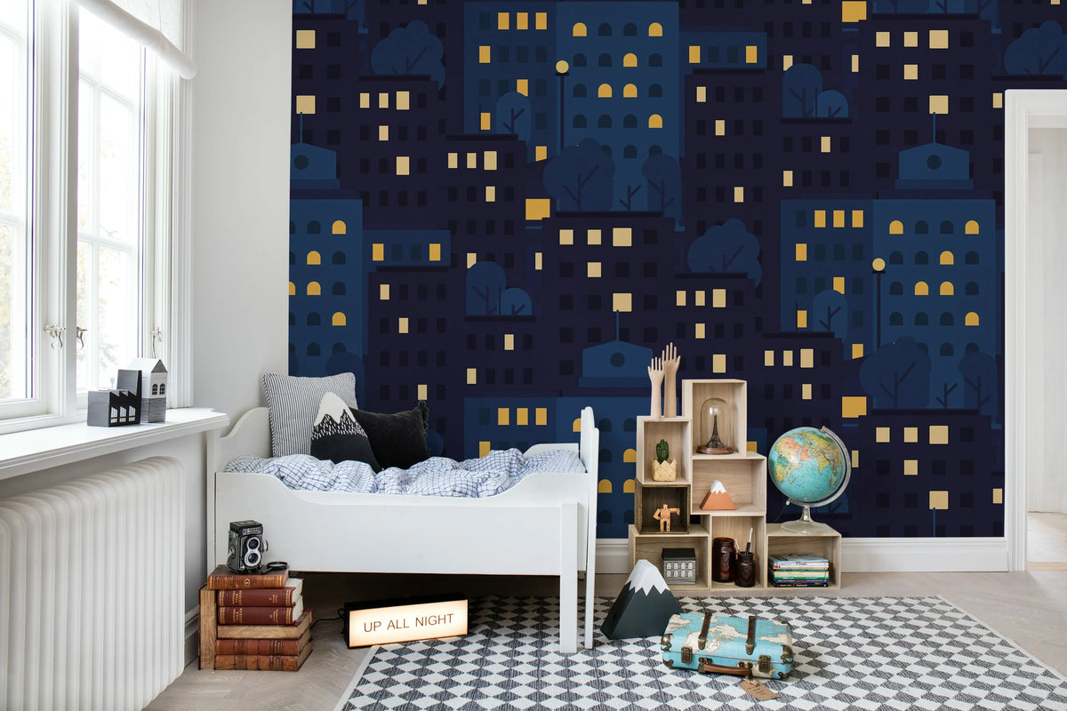 Big City, Midnight Mural Wallpaper - room preview 02