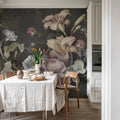 Soft Bouquet, Dark Mural Wallpaper - room preview 02