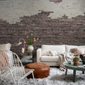 Ivory Bricks, Red Mural Wallpaper - room preview 02