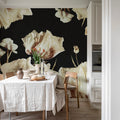 Dried Bouquet, Dark Mural Wallpaper - room preview 02