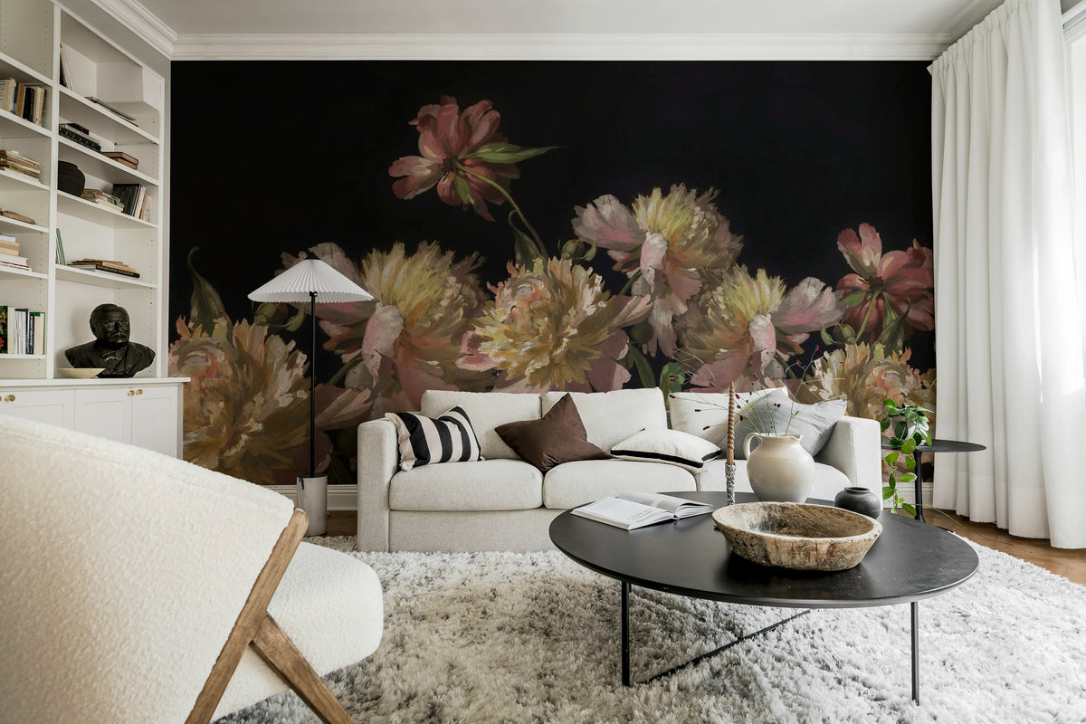 Vintage Peony, Pink Mural Wallpaper - room preview 02
