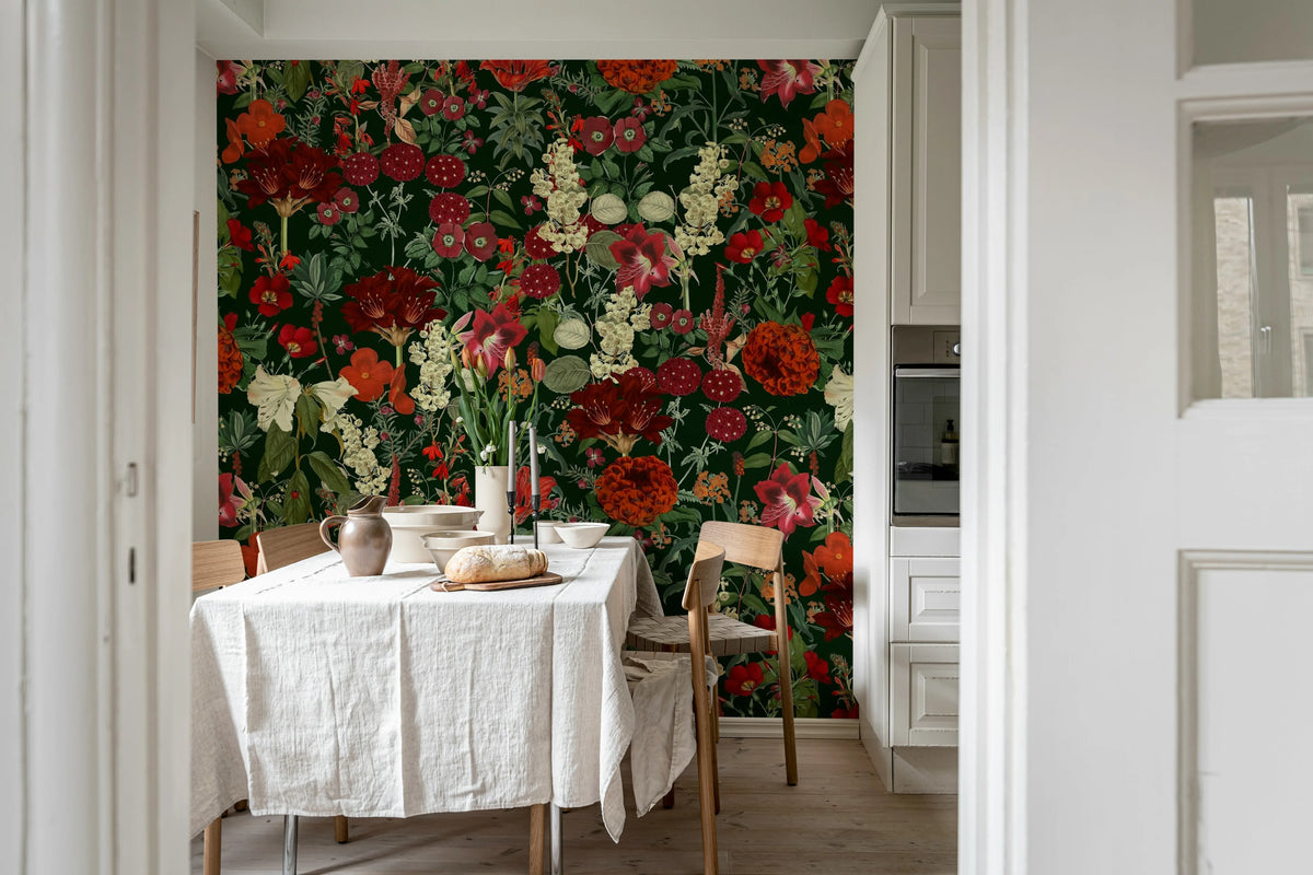 Wintergarden, Red Mural Wallpaper - room preview 02