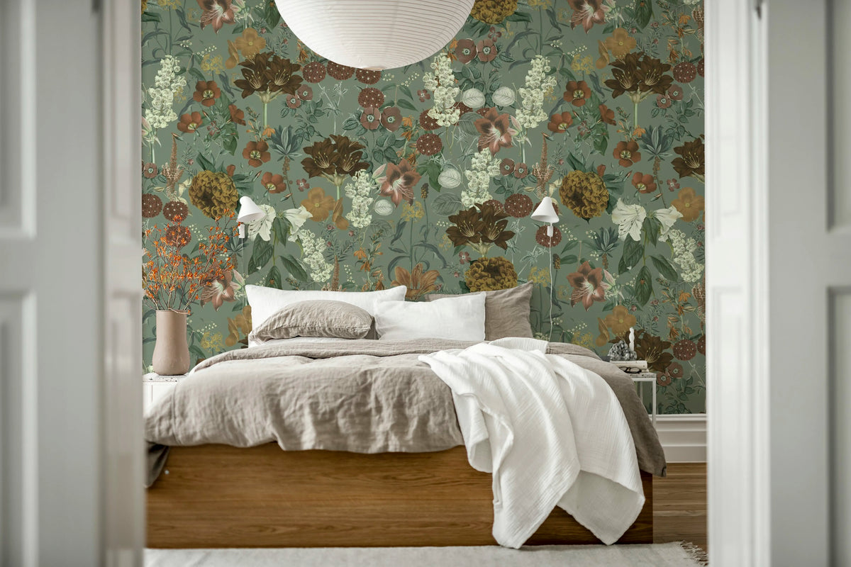 Wintergarden, Green Mural Wallpaper - room preview 02