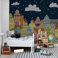 London Houses, Night Mural Wallpaper - room preview 02