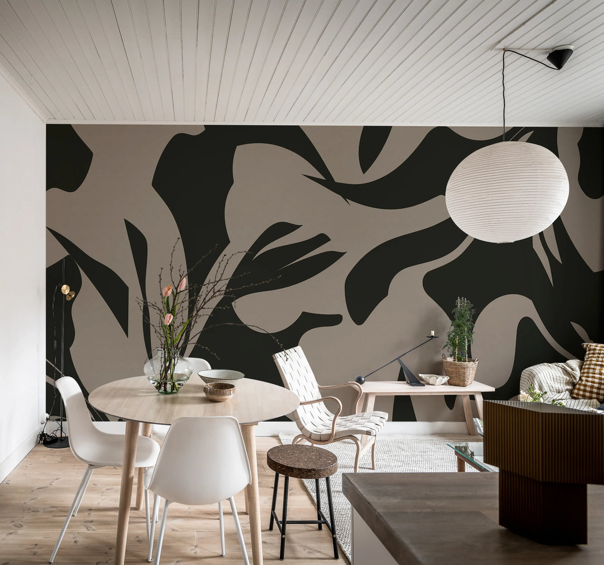 Contrast Art, Brown Mural Wallpaper - room preview 02