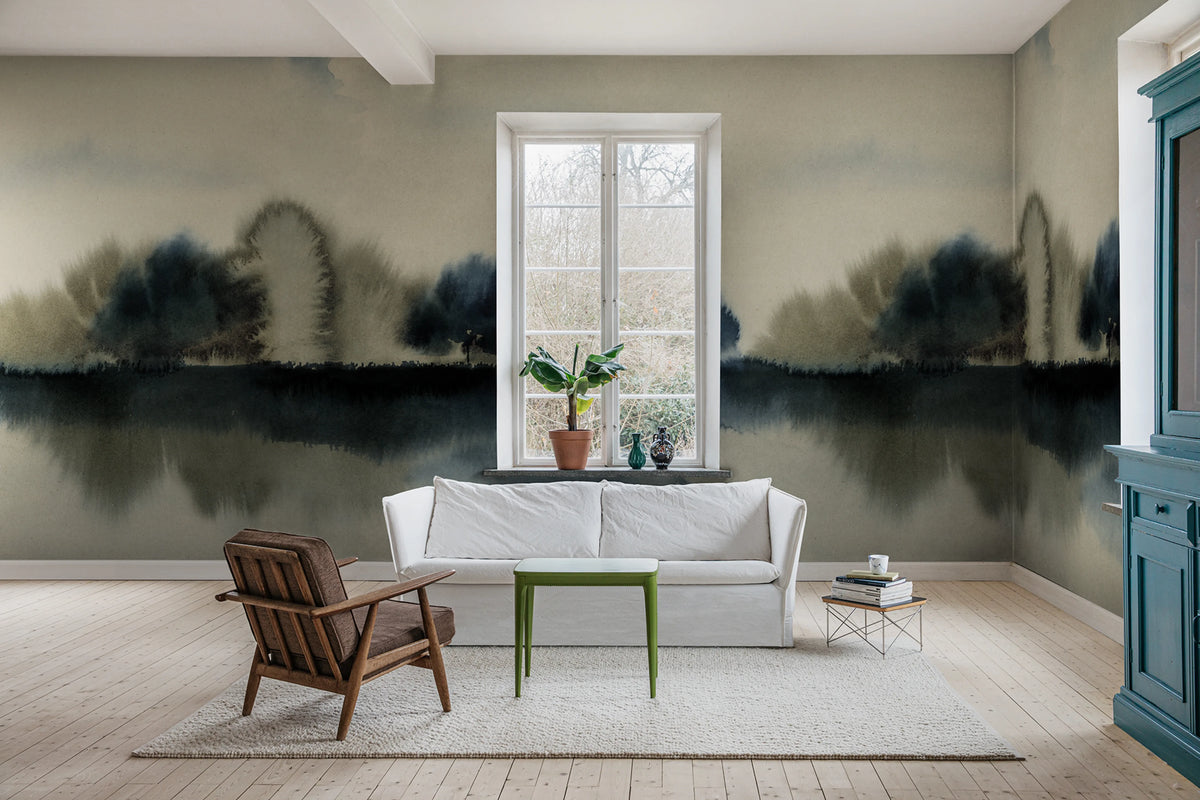 Stormy Forest, Blue Mural Wallpaper - room preview 02