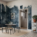 Watercolor City, Blue Mural Wallpaper - room preview 02