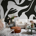 Contrast Art, Graphite Mural Wallpaper - room preview 02