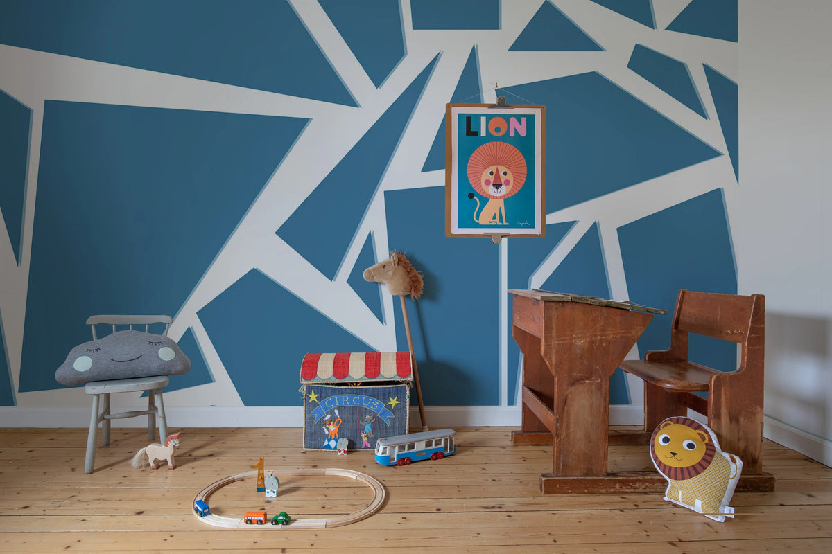 Bold Mosaic, Petrol Mural Wallpaper - room preview 02