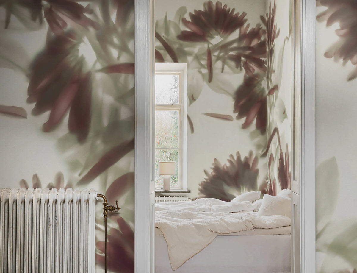 Blurry Honeysuckle, Green Mural Wallpaper - room preview 02