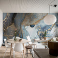 Agate Crystal, Blue Mural Wallpaper - room preview 02