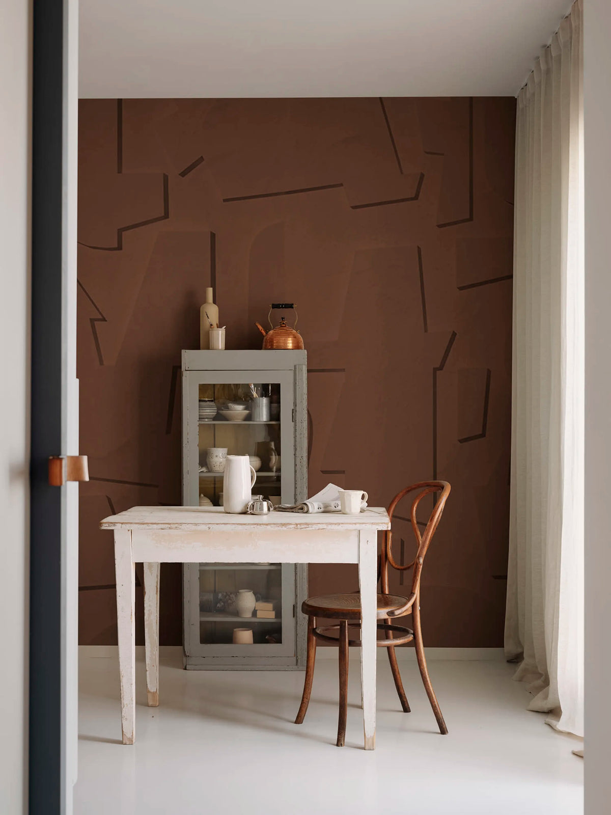 Abstract Wood, Rust Mural Wallpaper - room preview 02
